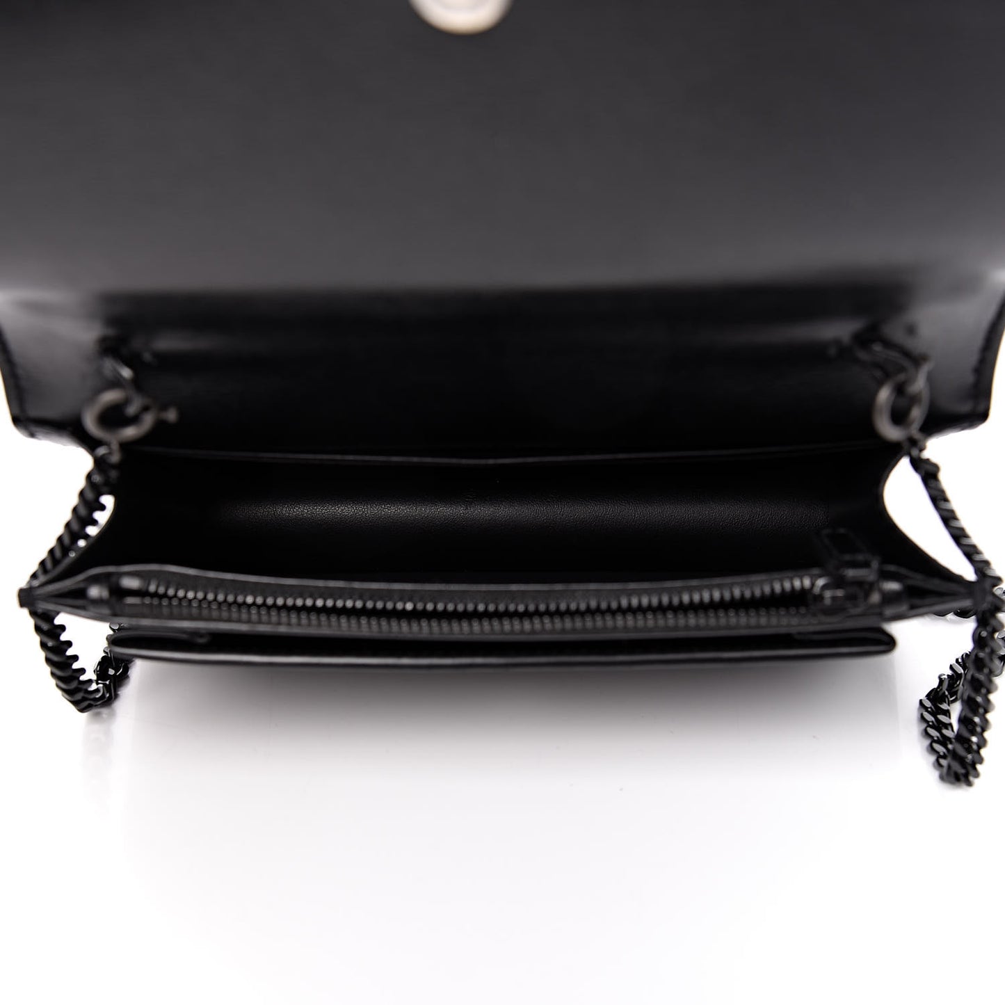 Calfskin Monogram Sunset Chain Wallet Black