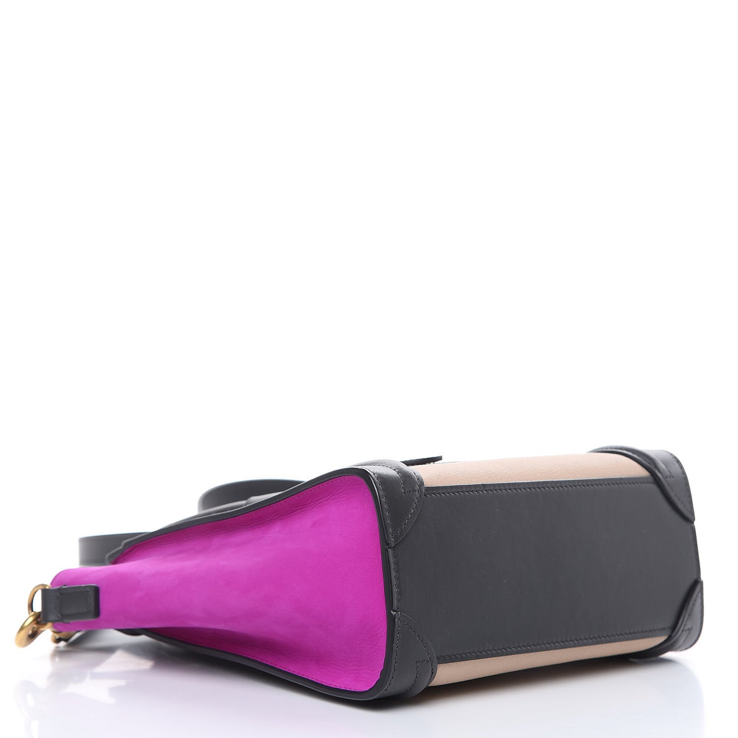 Baby Grained Calfskin Nubuck Nano Tri-Color Luggage Magenta