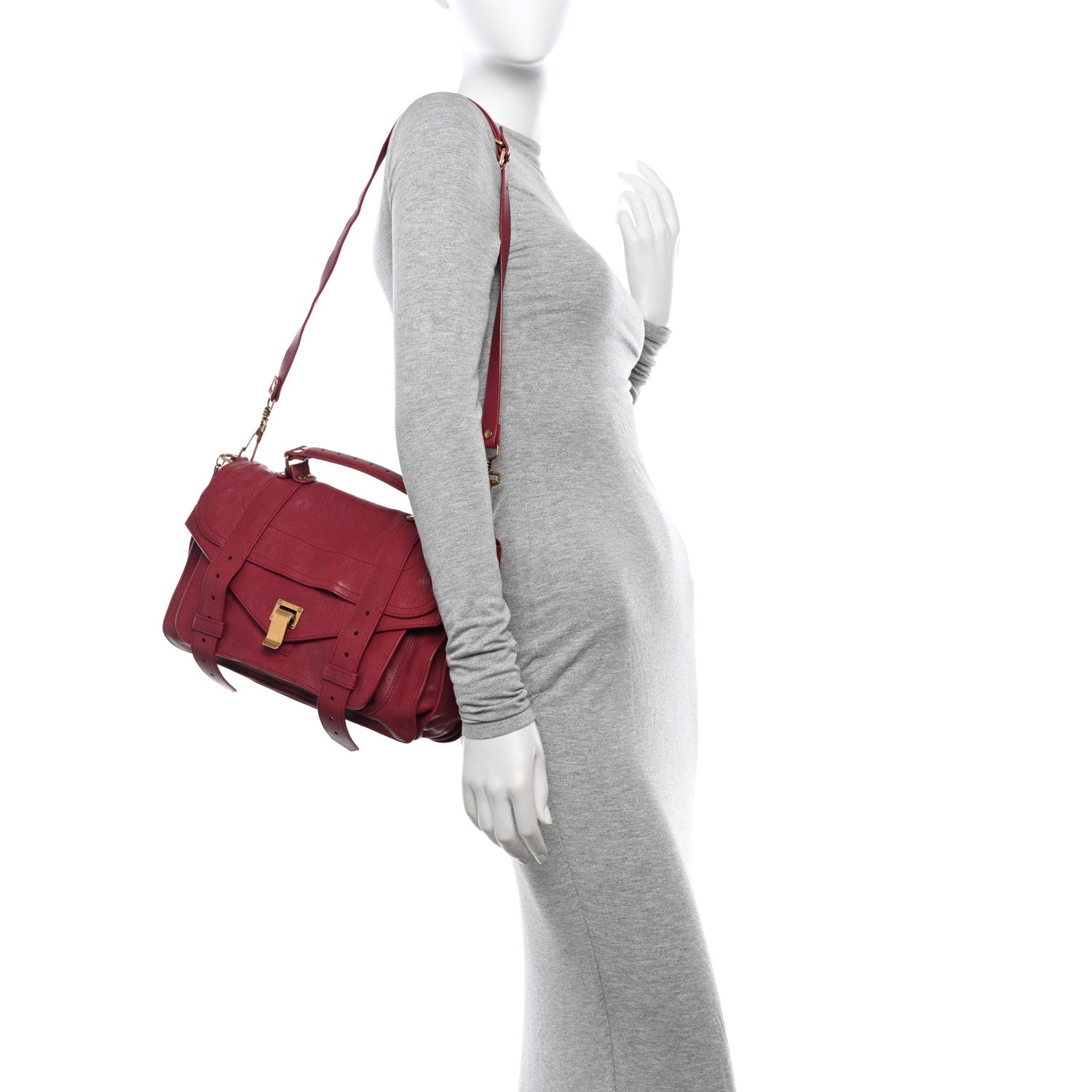 Proenza Schouler Lambskin Medium PS1 Satchel Raspberry 2 of 9