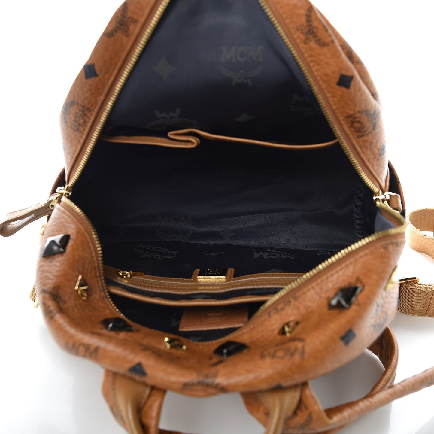 Visetos Studded Small Stark Backpack Cognac