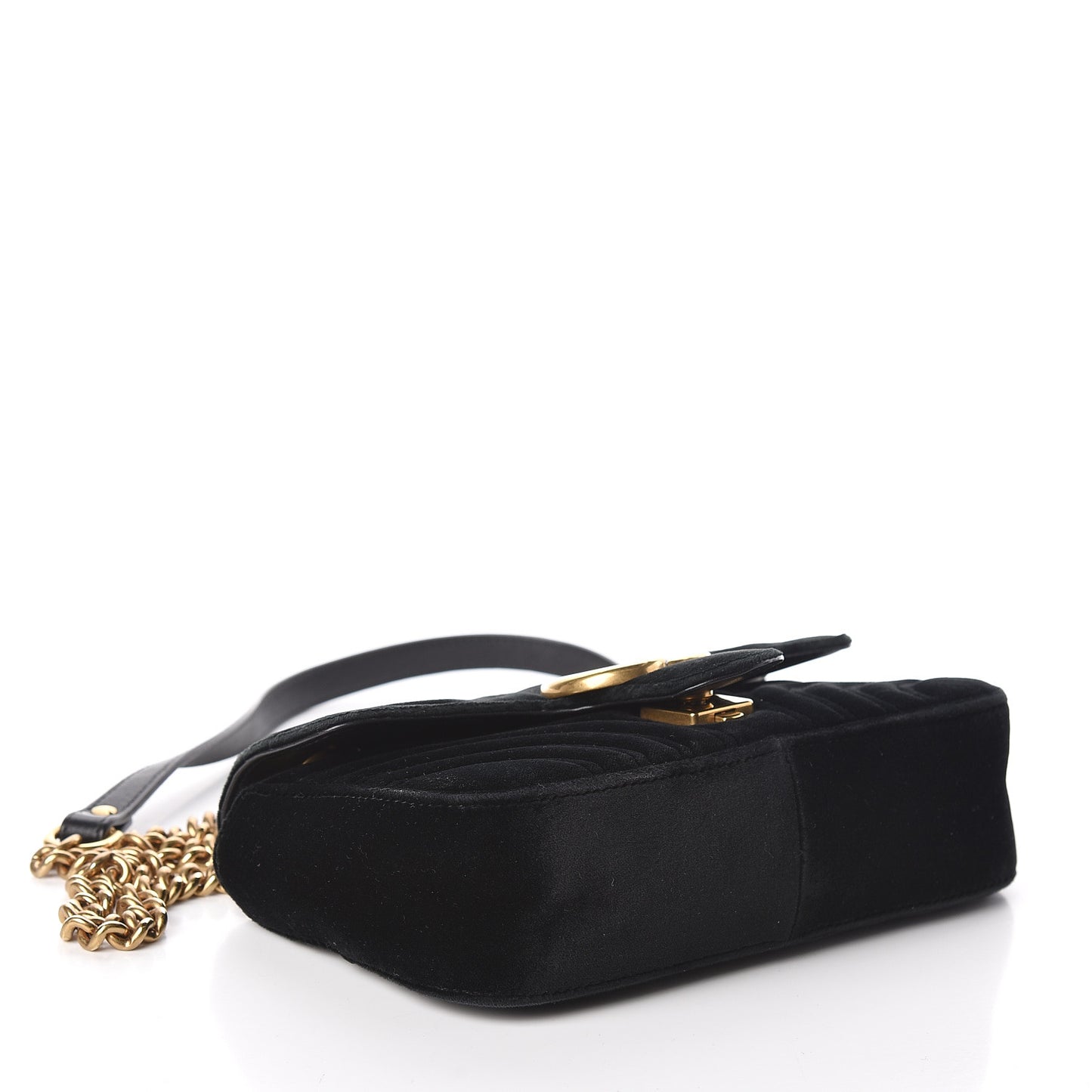 Velvet Matelasse Mini GG Marmont Shoulder Bag Black