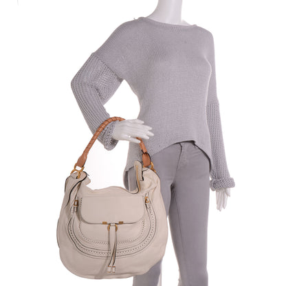 Chloe Calfskin Perforated Large Marcie Animation Satchel Porcelain 2 of 9
