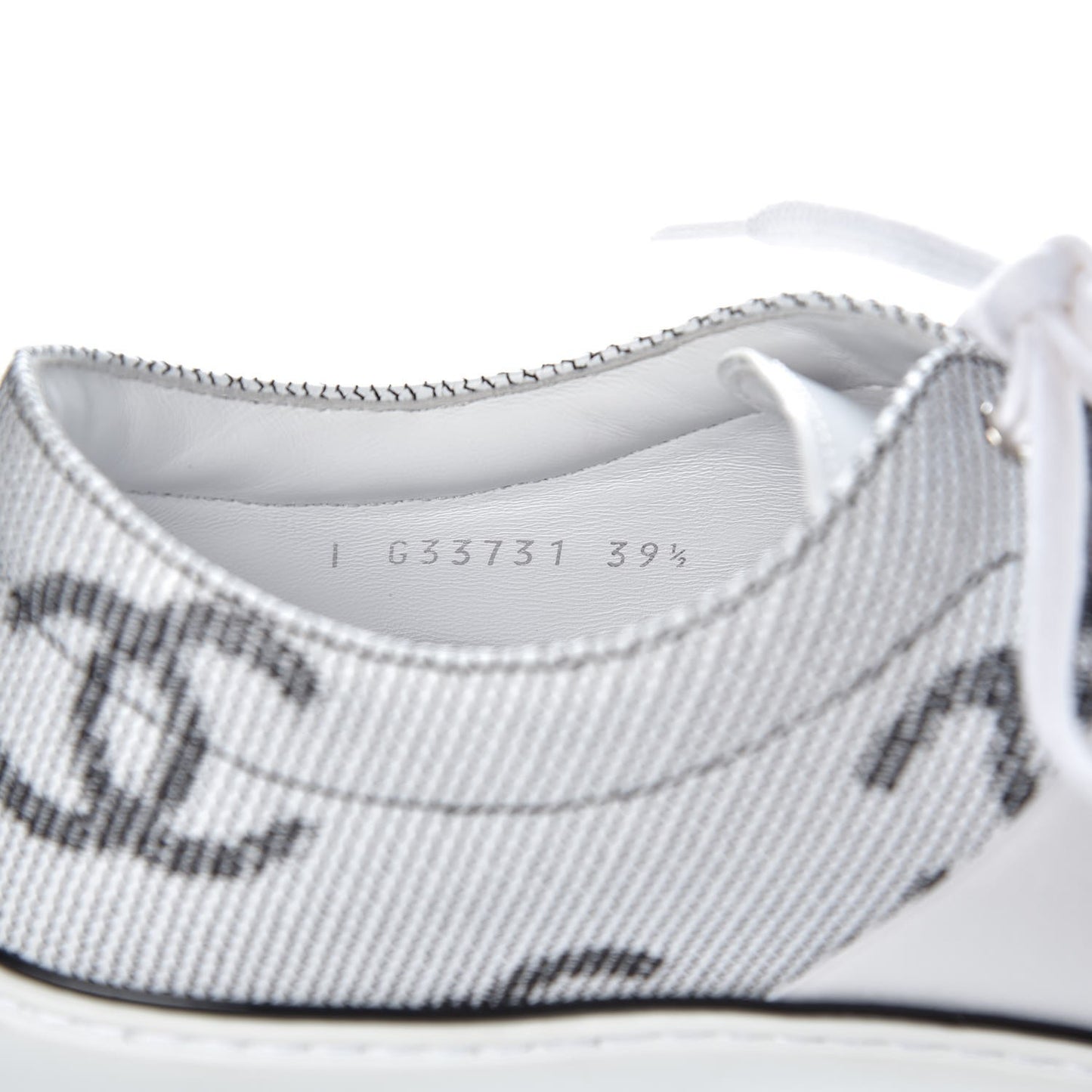 Embroidered Calfskin Womens CC Sneakers 39.5 Black White