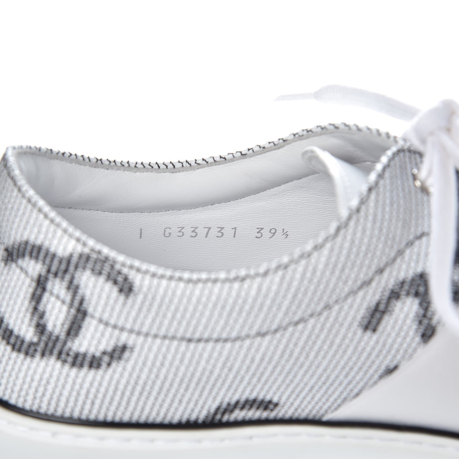 Chanel Embroidered Calfskin Womens CC Sneakers 39.5 Black White 9 of 12