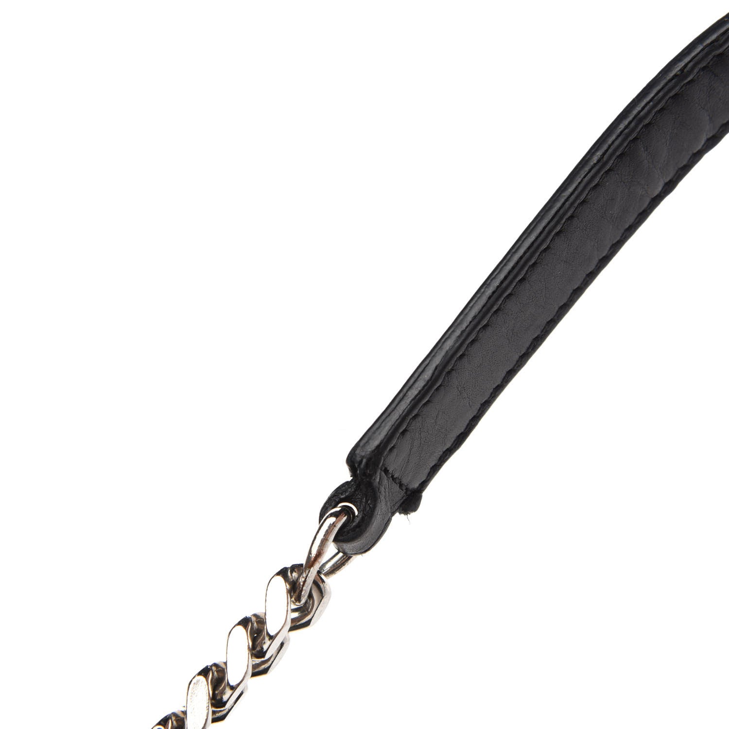 Saint Laurent Smooth Calfskin Matelasse Chevron Monogram Shopping Bag Black 10 of 16
