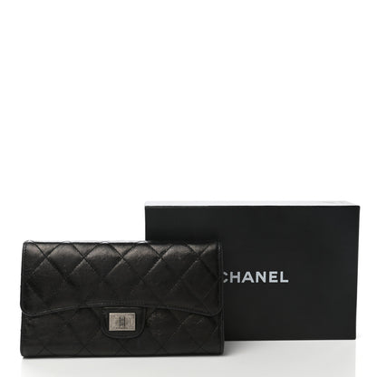 Chanel Glazed Calfskin Quilted Reissue Long Flap Wallet Black 10 of 10