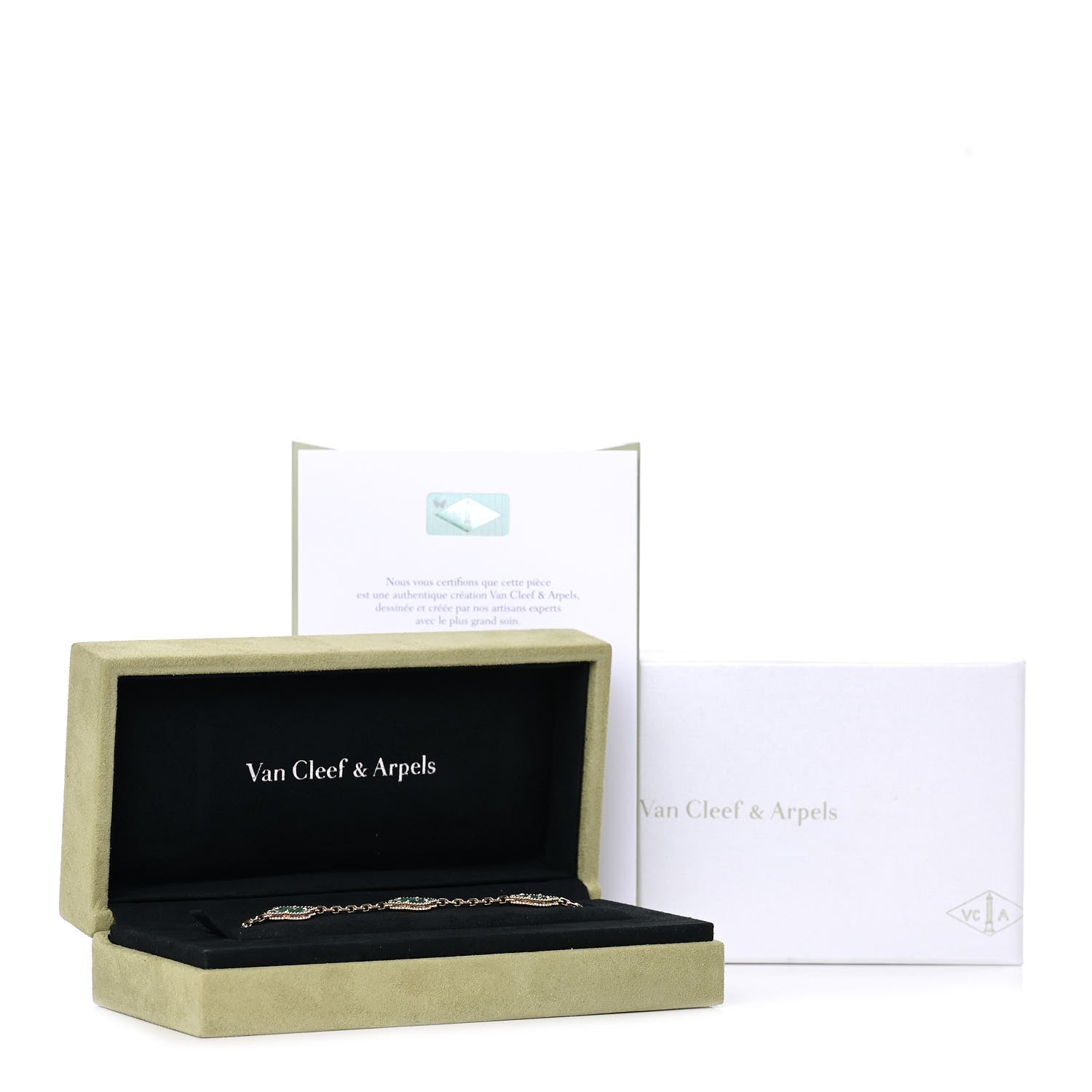 Van Cleef & Arpels 18K Yellow Gold Malachite 5 Motifs Vintage Alhambra Bracelet 7 of 7