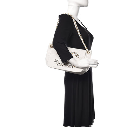 Chanel Grained Calfskin Metal Mosaic Flap White 1 of 10