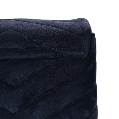 Saint Laurent Suede Toy Loulou Shoulder Bag Deep Marine 13 of 14