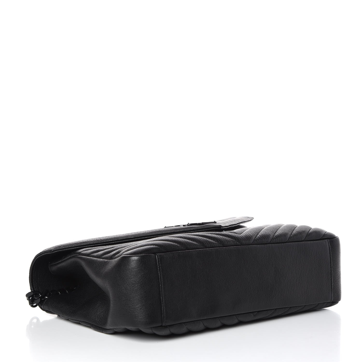 Saint Laurent Sheepskin Matelasse Chevron Monogram Monochrome Large College Satchel Black 5 of 10