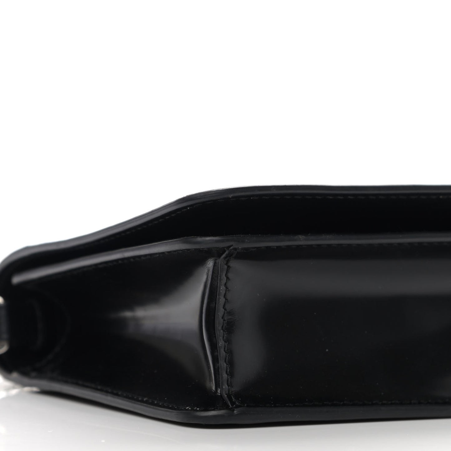 Spazzolato Flap Slide Chain Shoulder Bag Black