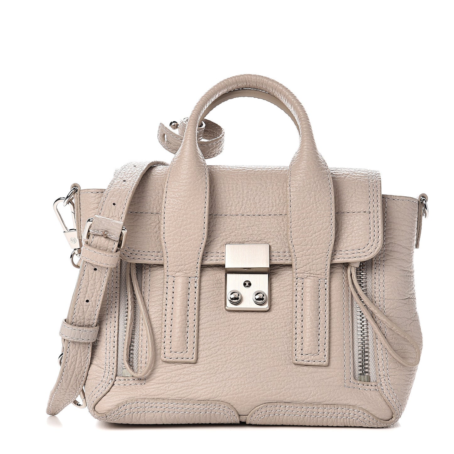 3.1 Textured Calfskin Mini Pashli Satchel Feather