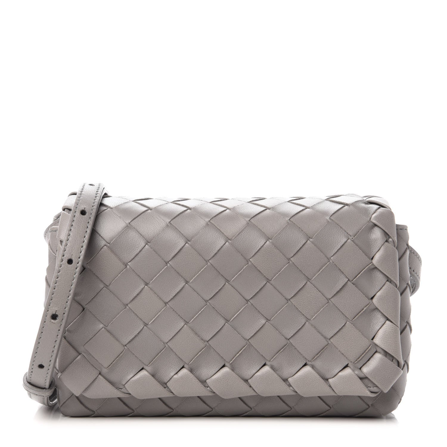 Bottega Veneta Nappa Intrecciato Shoulder Bag Grey 1 of 9