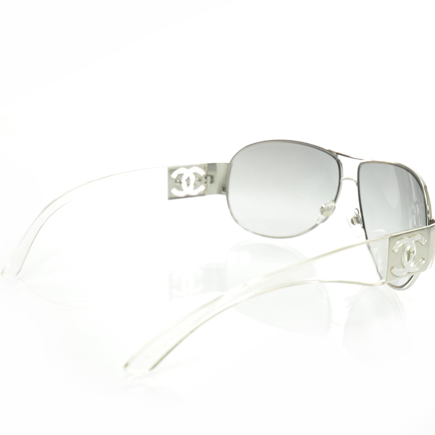 Chanel Aviator Sunglasses 4128 Clear 2 of 9