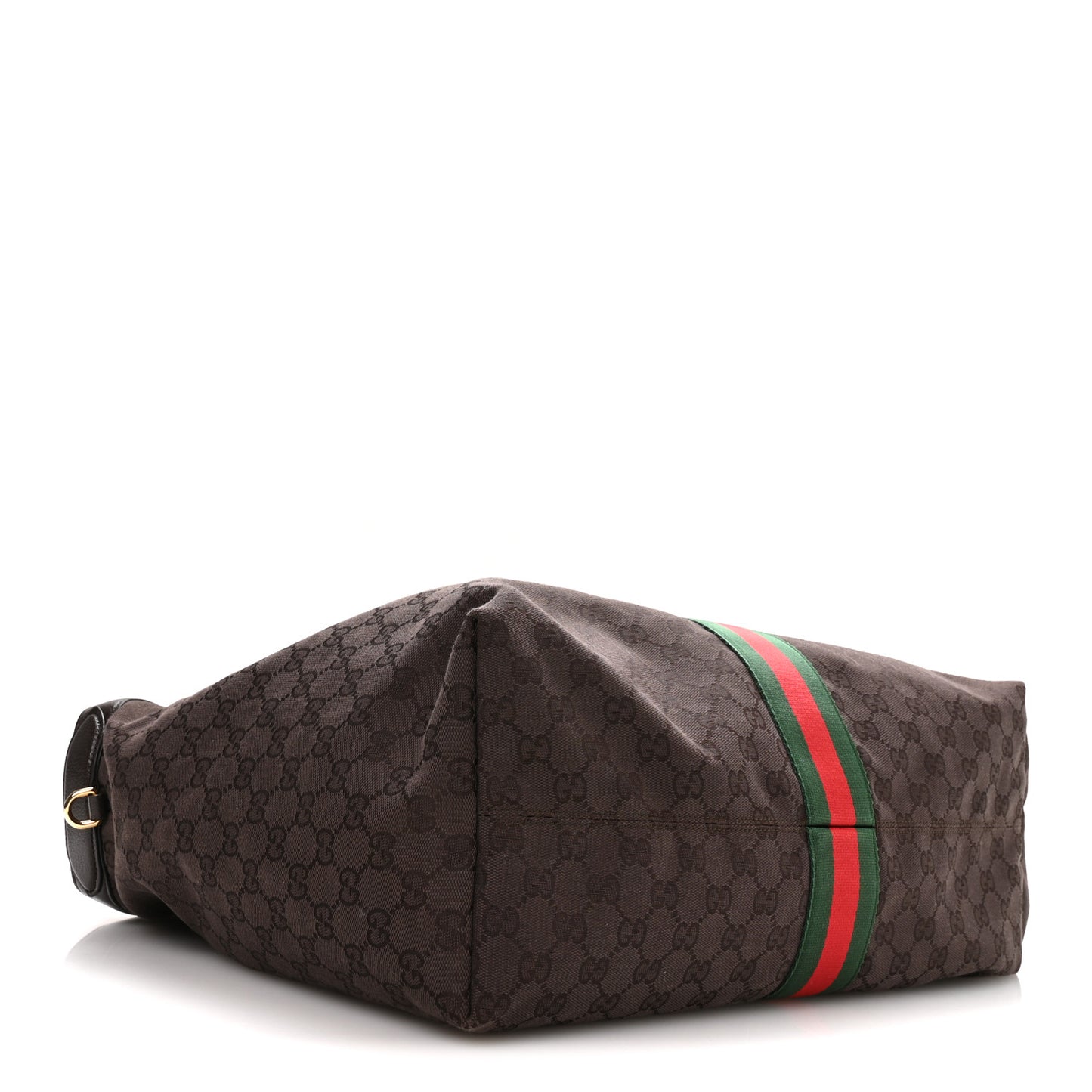 GG Monogram Web Large Giglio Tote Dark Brown