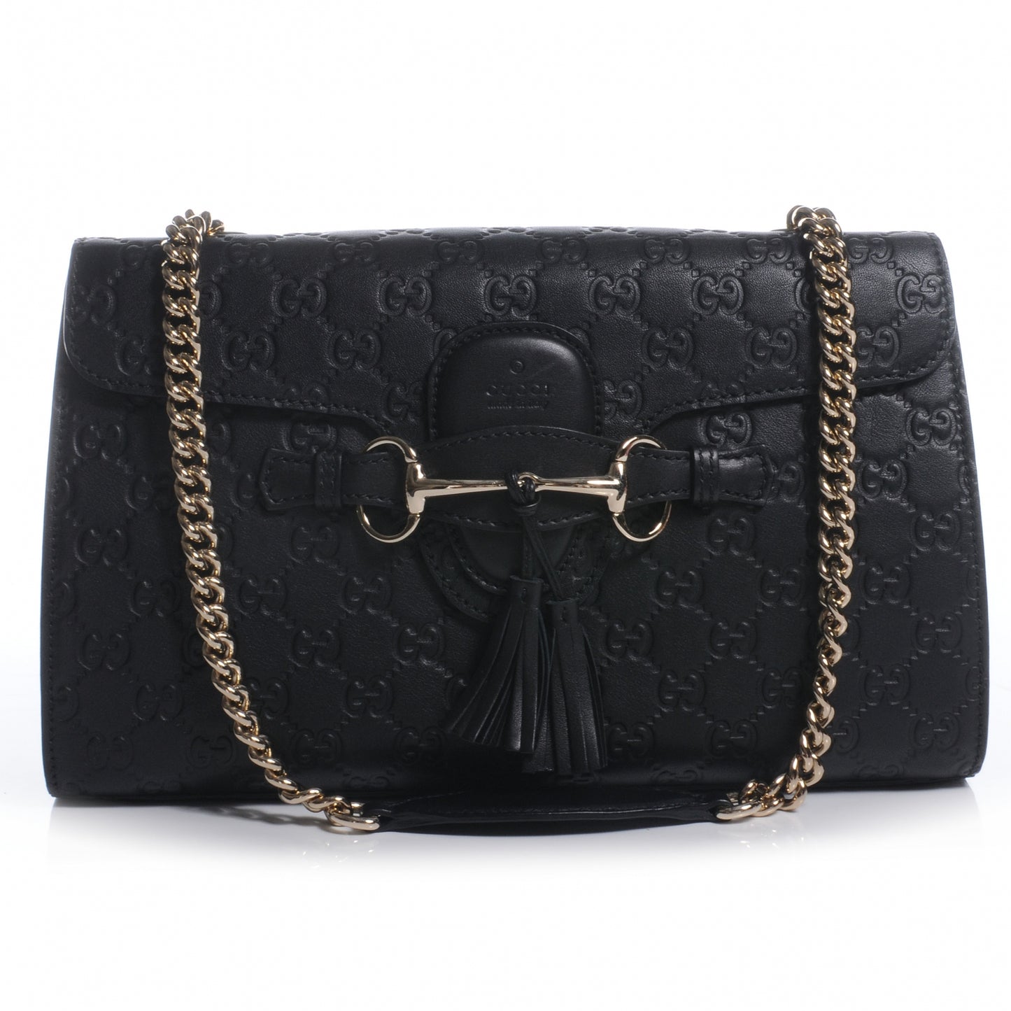 Guccissima Medium Emily Chain Shoulder Bag Black