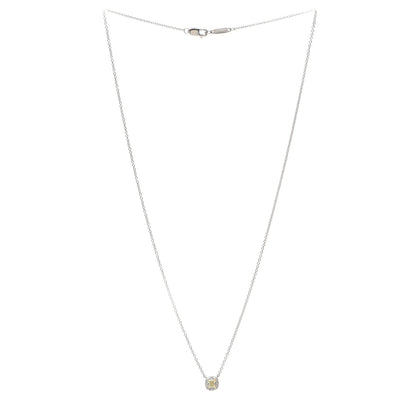 Tiffany Platinum 18K Yellow Gold Fancy Yellow Diamond .23ct Soleste Pendant Necklace 3 of 6