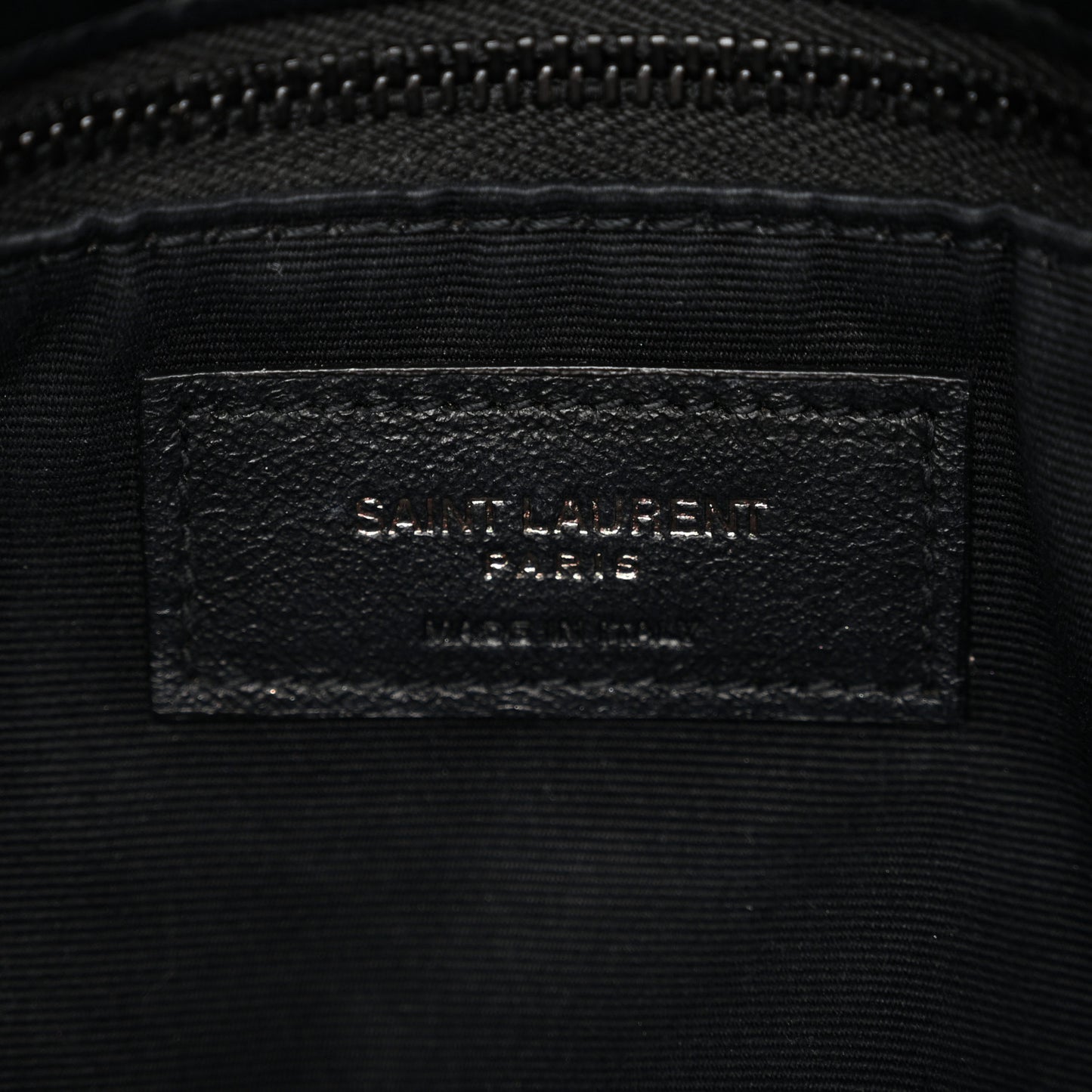 Lambskin Quilted Monogram Monochrome Small Loulou Puffer Chain Satchel Black