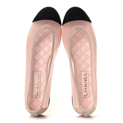 Chanel Mesh Grosgrain CC Ballerina Flats 39.5 Pink Black 2 of 8