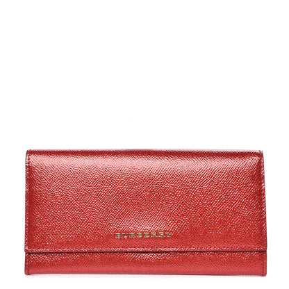 Burberry Patent Glitter Porter Continental Wallet Military Red 1 of 8