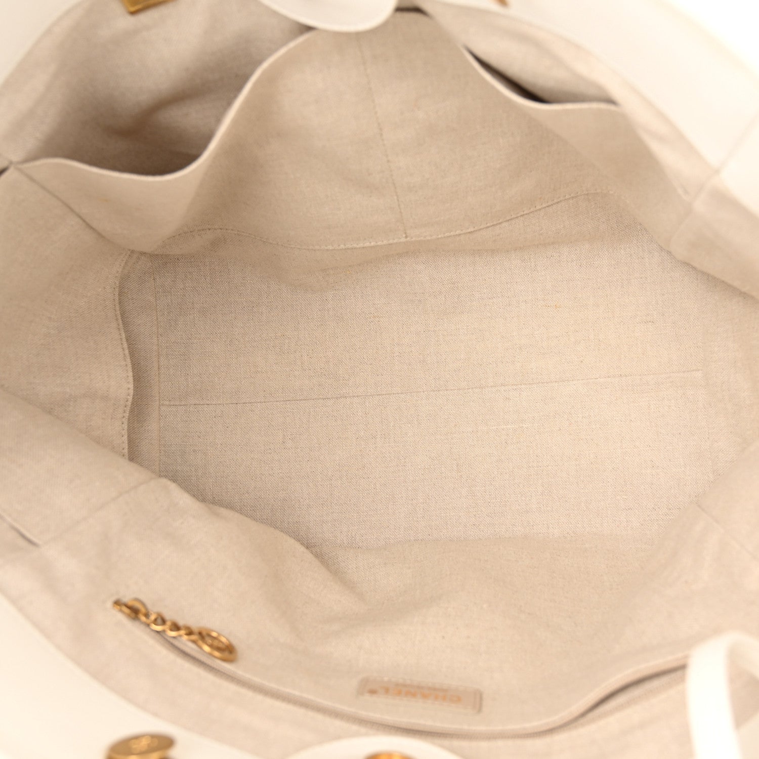 Chanel Calfskin Medium Deauville Tote White Multicolor 5 of 11
