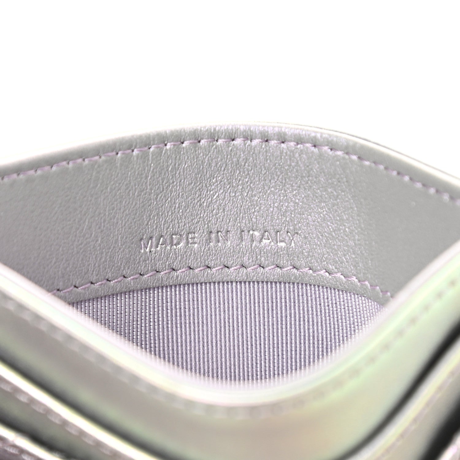 Chanel Iridescent Calfskin Quilted Card Holder Light Purple 7 of 9