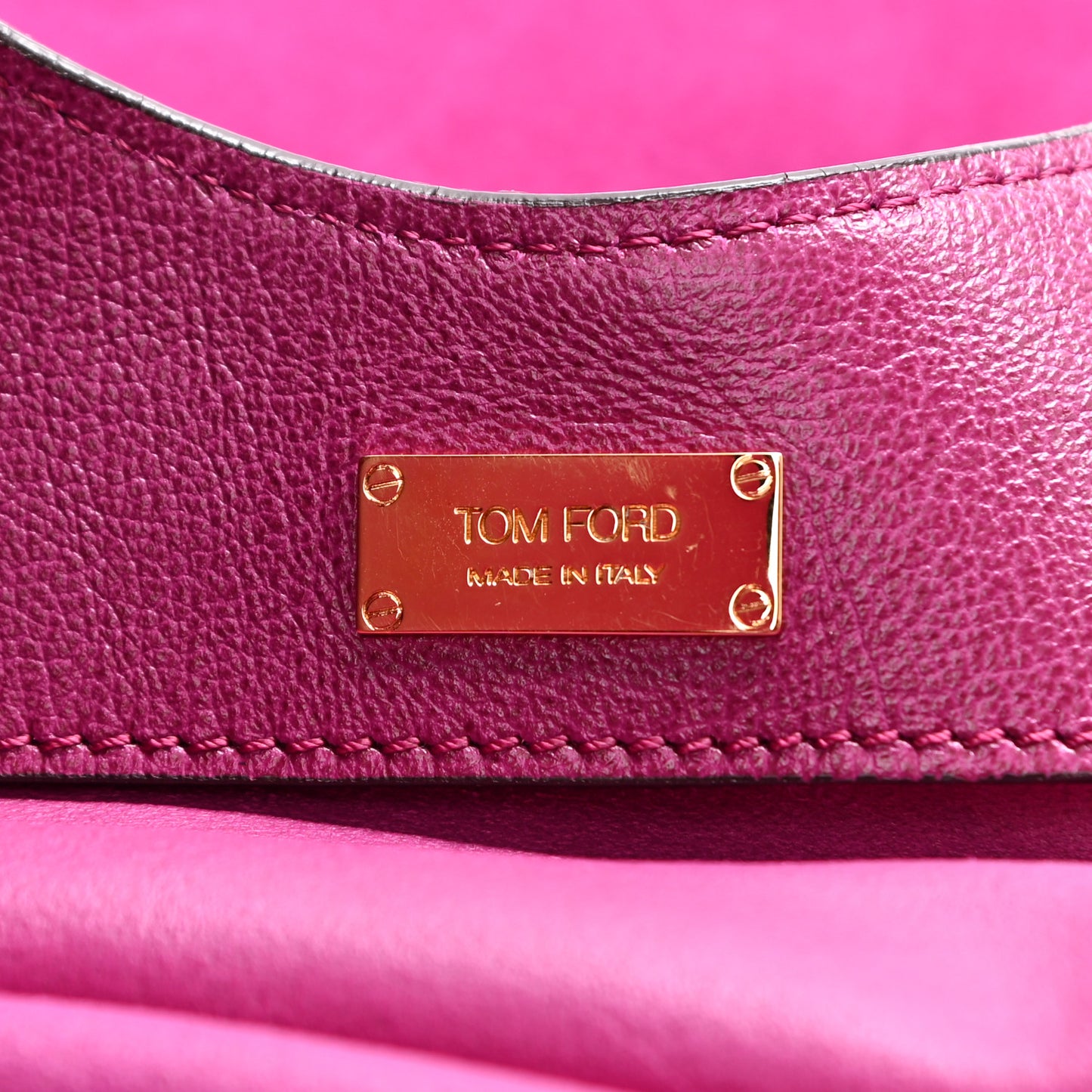 Suede Large Alix Padlock Zip Shoulder Bag Fuchsia