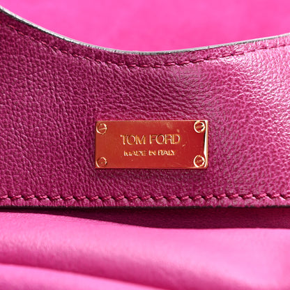 Tom Ford Suede Large Alix Padlock Zip Shoulder Bag Fuchsia 7 of 11