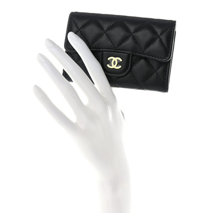Chanel Lambskin Quilted Flap Card Holder Black 2 of 9