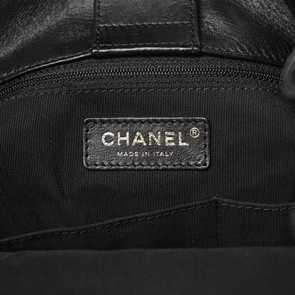 Chanel Lambskin Quilted Large Drawstring Bag Black 6 of 11
