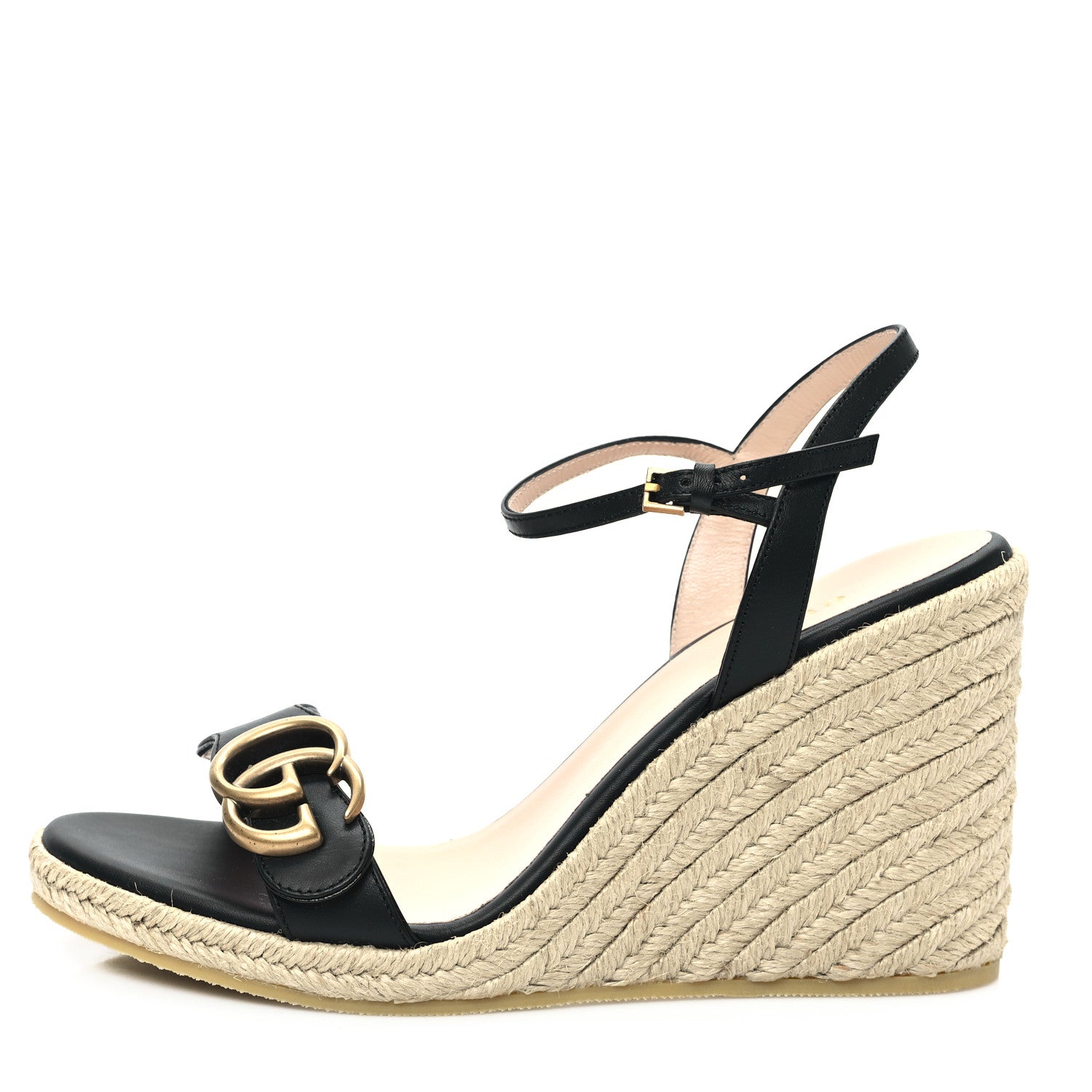 Gucci Galassia Aitana Espadrille 10/95mm Wedge Sandals 36 Black 1 of 10