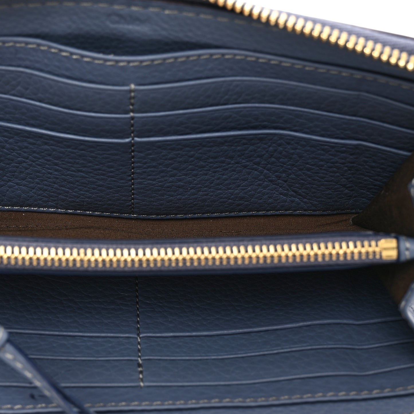 Grained Calfskin Marcie Long Zip Around Wallet Royal Navy