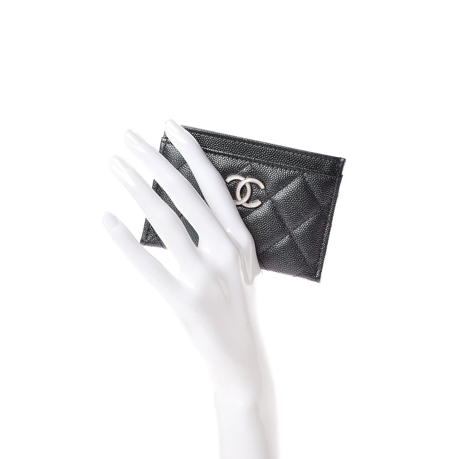Chanel Iridescent Caviar Quilted Card Holder Black 2 of 9