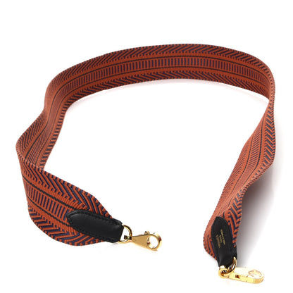 Hermes Toile Swift 50mm Sangle Cavale Shoulder Strap Bleu Indigo Terre Battue Black 3 of 7