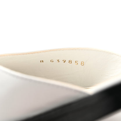 Chanel Shiny Goatskin Mary Jane Flats 41 White Black 8 of 10
