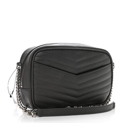 Saint Laurent Grain De Poudre Matelasse Monogram Mini Lou Camera Bag Asphalt 3 of 11
