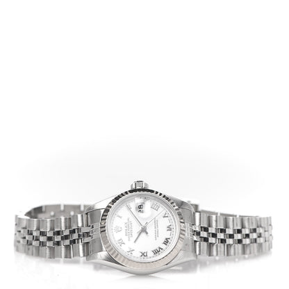 Rolex Stainless Steel 18K White Gold 26mm Oyster Perpetual Datejust Watch White Roman 79174 3 of 6
