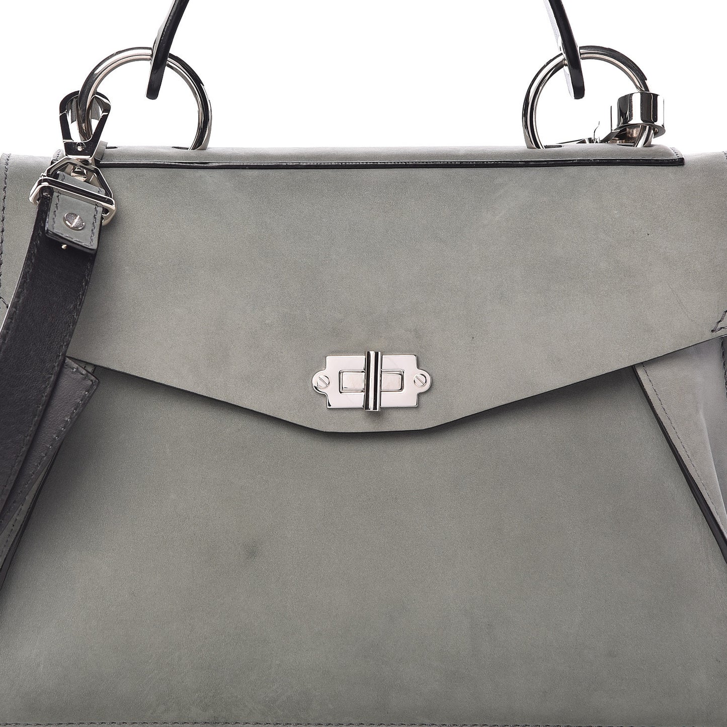Suede Medium Hava Top Handle Bag Heather Grey