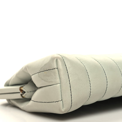 Chanel Lambskin Vertical Quilted Mademoiselle Clutch Light Green 9 of 12
