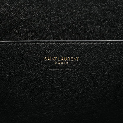 Saint Laurent Grained Lambskin Large Cassandre Chain Pouch Light Musk 6 of 10