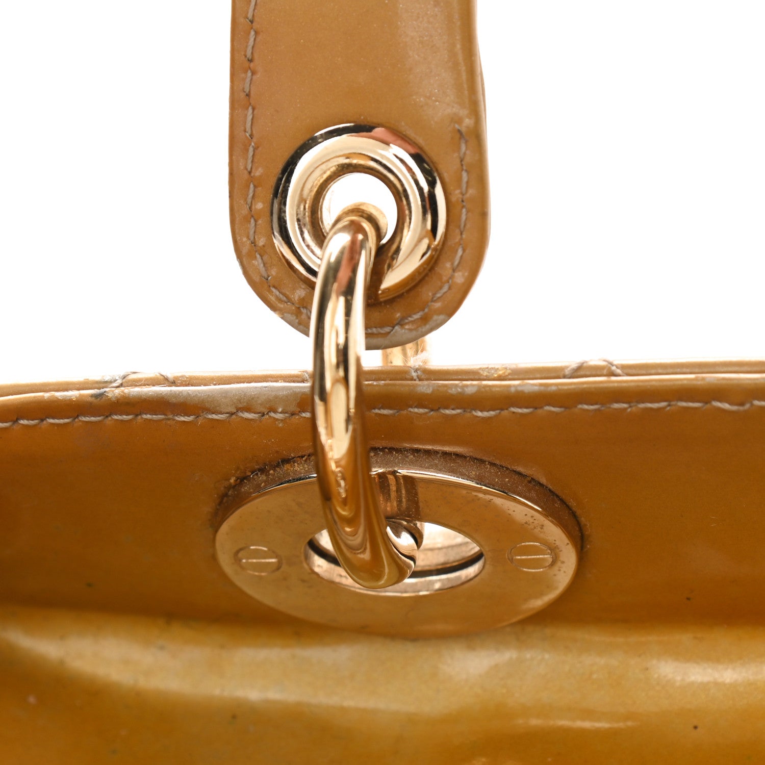 Christian Dior Patent Cannage Stitched Medium Lady Dior Dark Beige 22 of 23