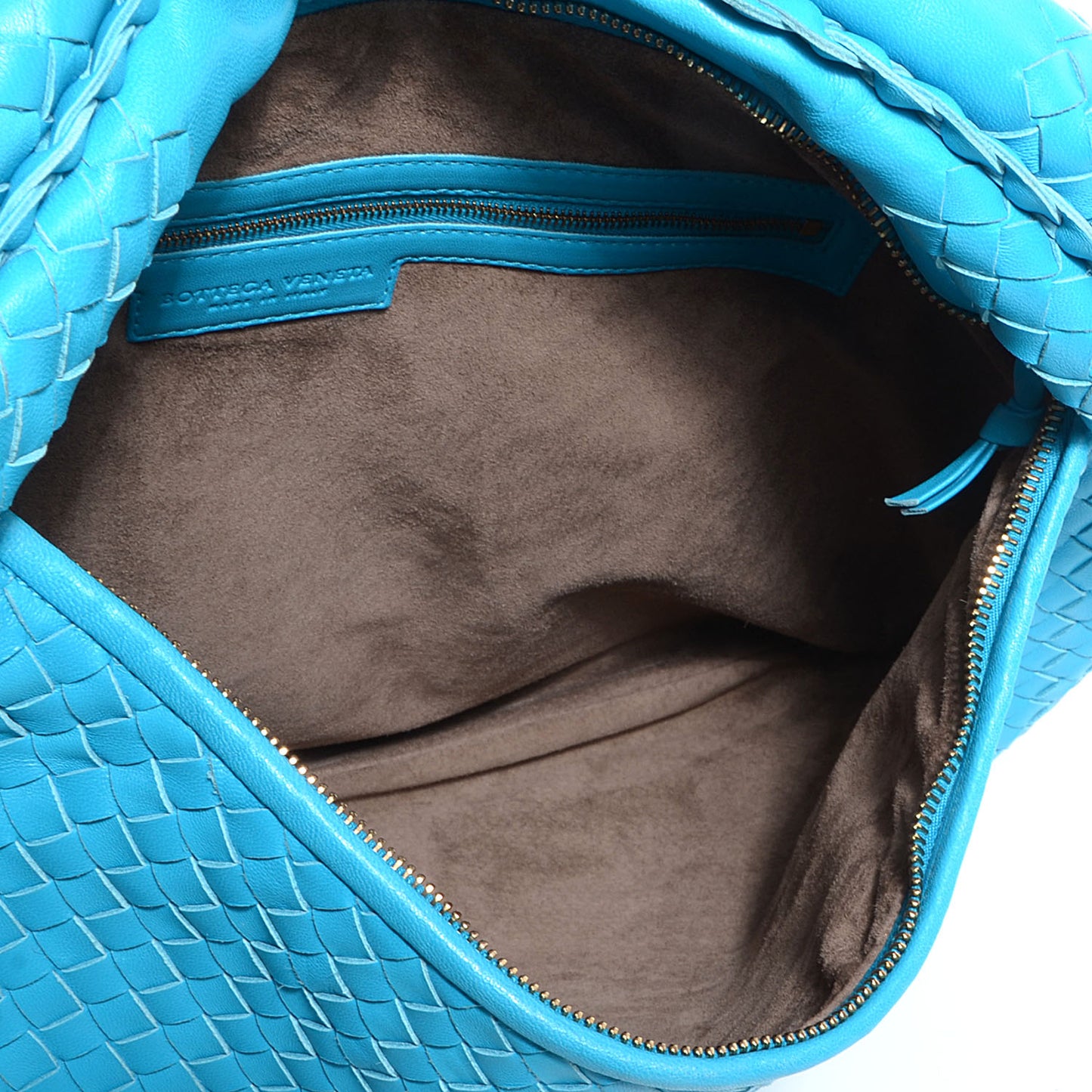 Nappa Intrecciato Large Veneta Hobo Azure