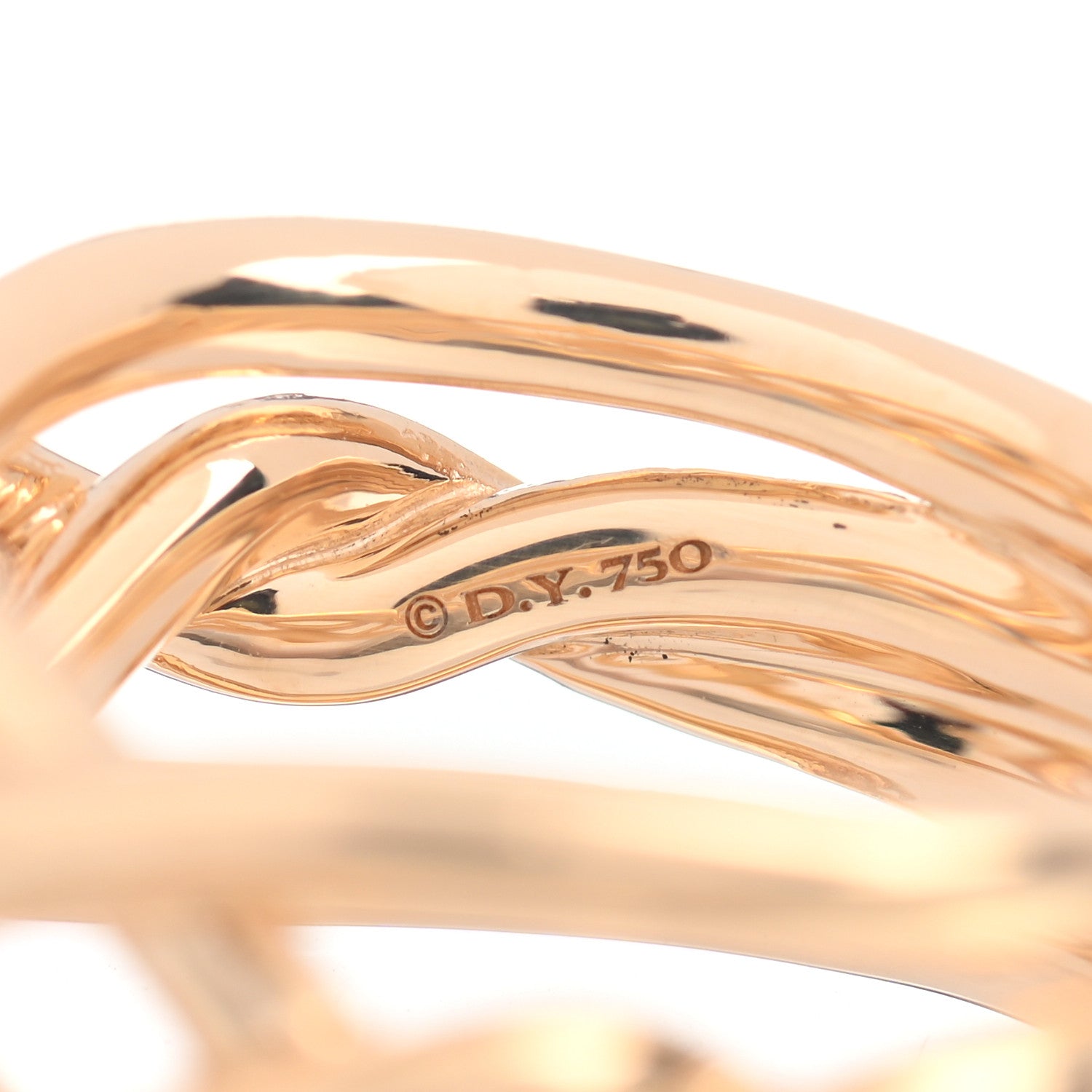 David Yurman 18K Yellow Gold 11.5mm Continuance Ring 54 7 4 of 4