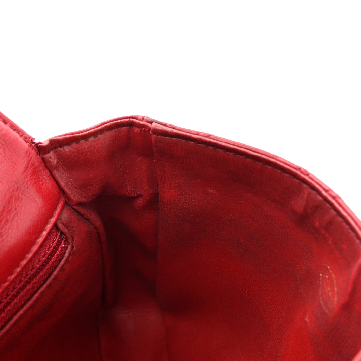Chanel Lambskin Diamond Stitched Waist Chain Belt Flap Bag  85 34 Red 12 of 14