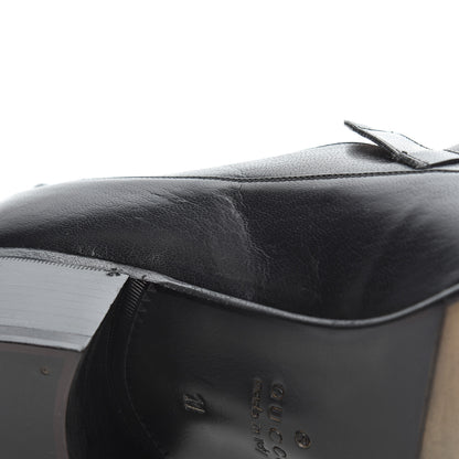 Gucci Goatskin Mens Chain Mid Heel Loafers 11 Black 12 of 13
