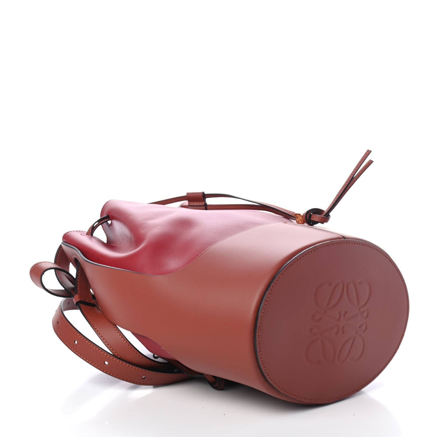 Loewe Calfskin Medium Balloon Bucket Bag Burgundy Tan 3 of 4