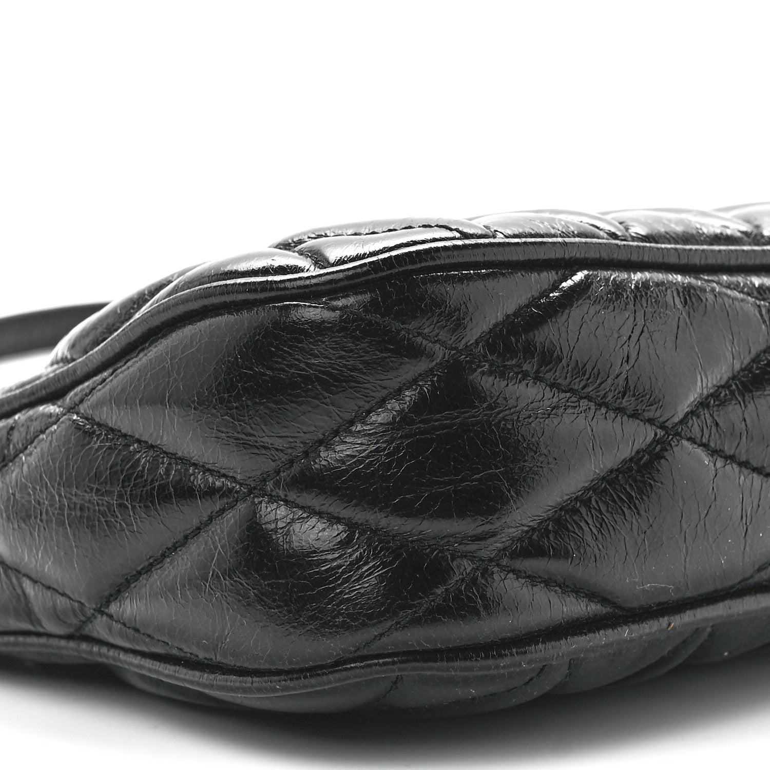 Miu Miu Vitello Shine Quilted Pochette Black 9 of 10