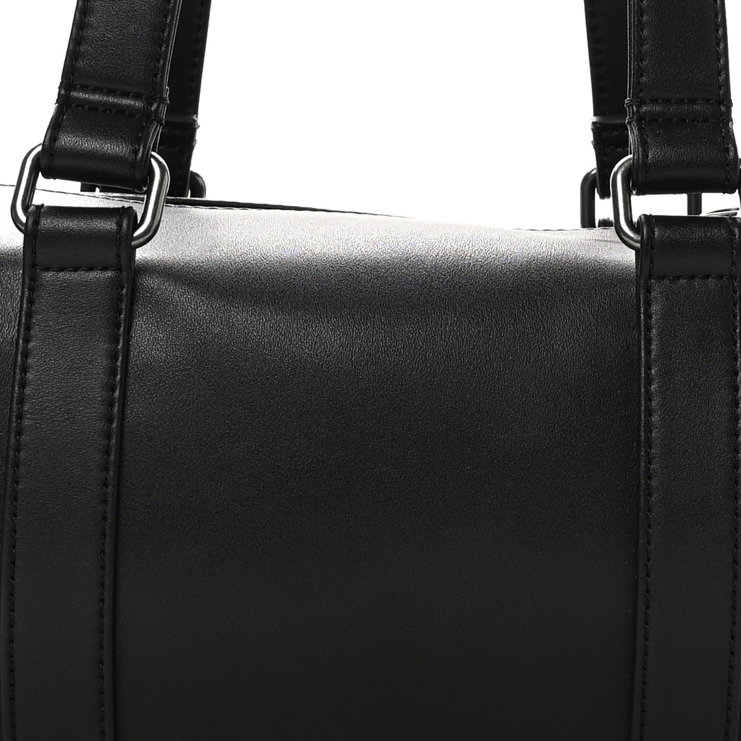 Vegan Leather Medium Duffle Black