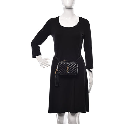 Saint Laurent Calfskin Matelasse Monogram Lou Belt Bag Black 2 of 9