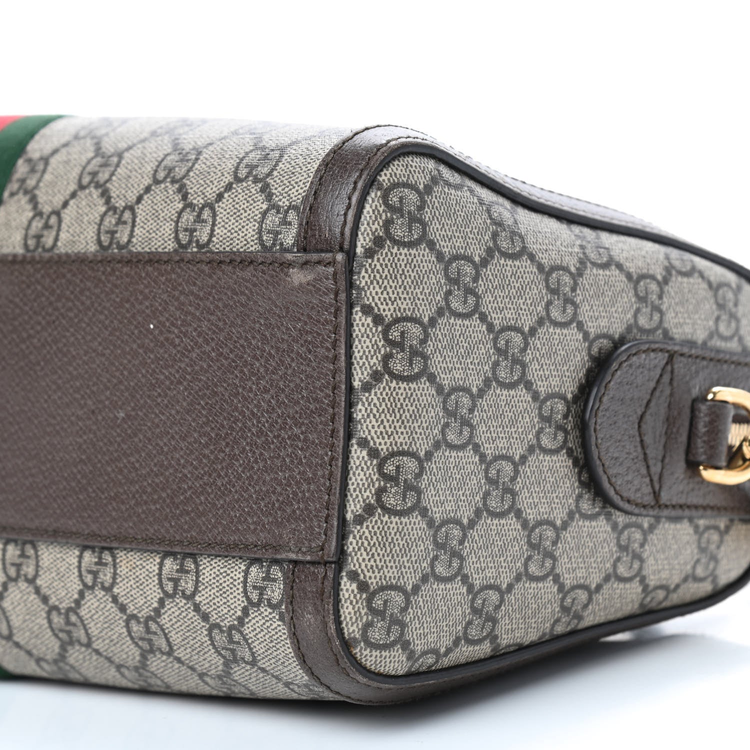 Gucci GG Supreme Monogram Web Medium Ophidia Boston Brown 12 of 12